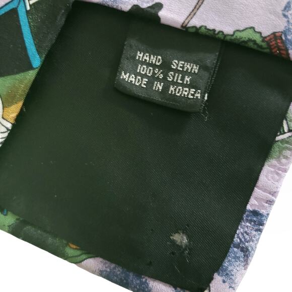 vintage 90's NICOLE MILLER cartoon helicopter silk signed logo novelty tie - Picture 6 of 8